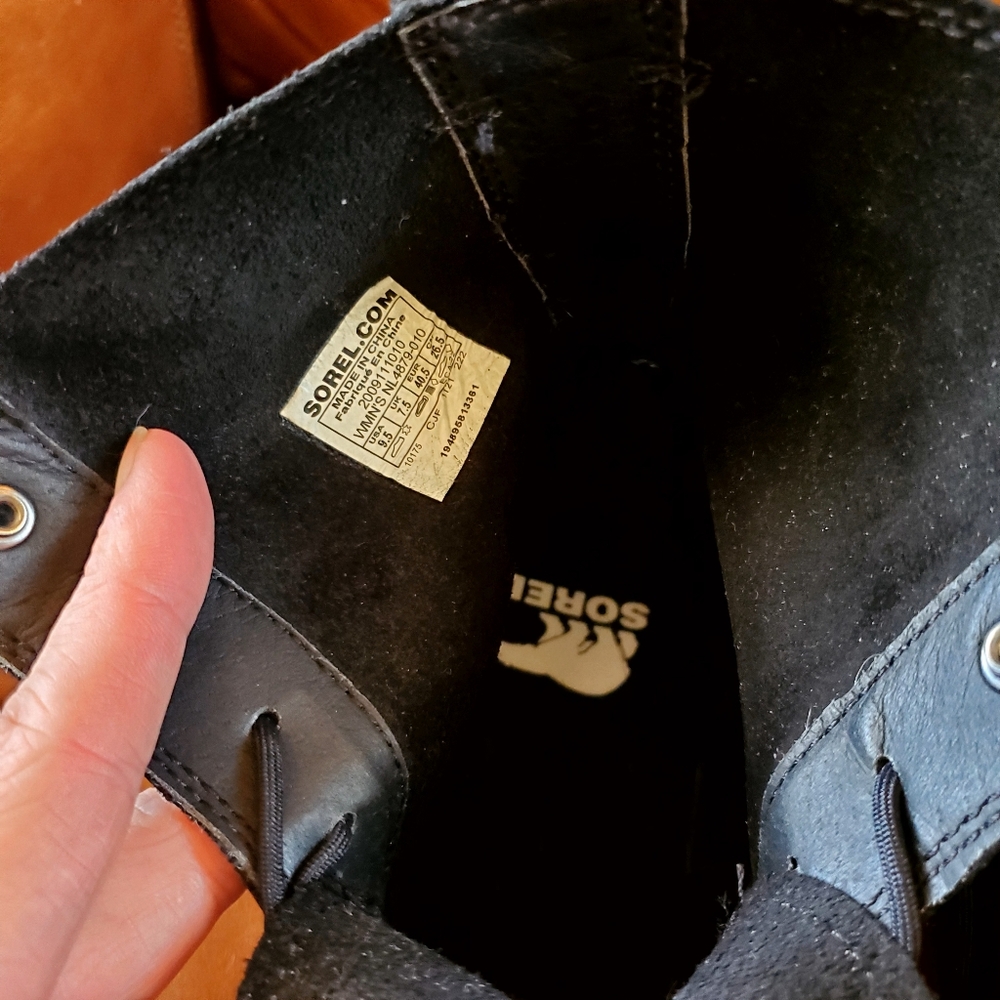 Sorel Hi-Line Black Leather Lace-Up Boots - Picture 5 of 6